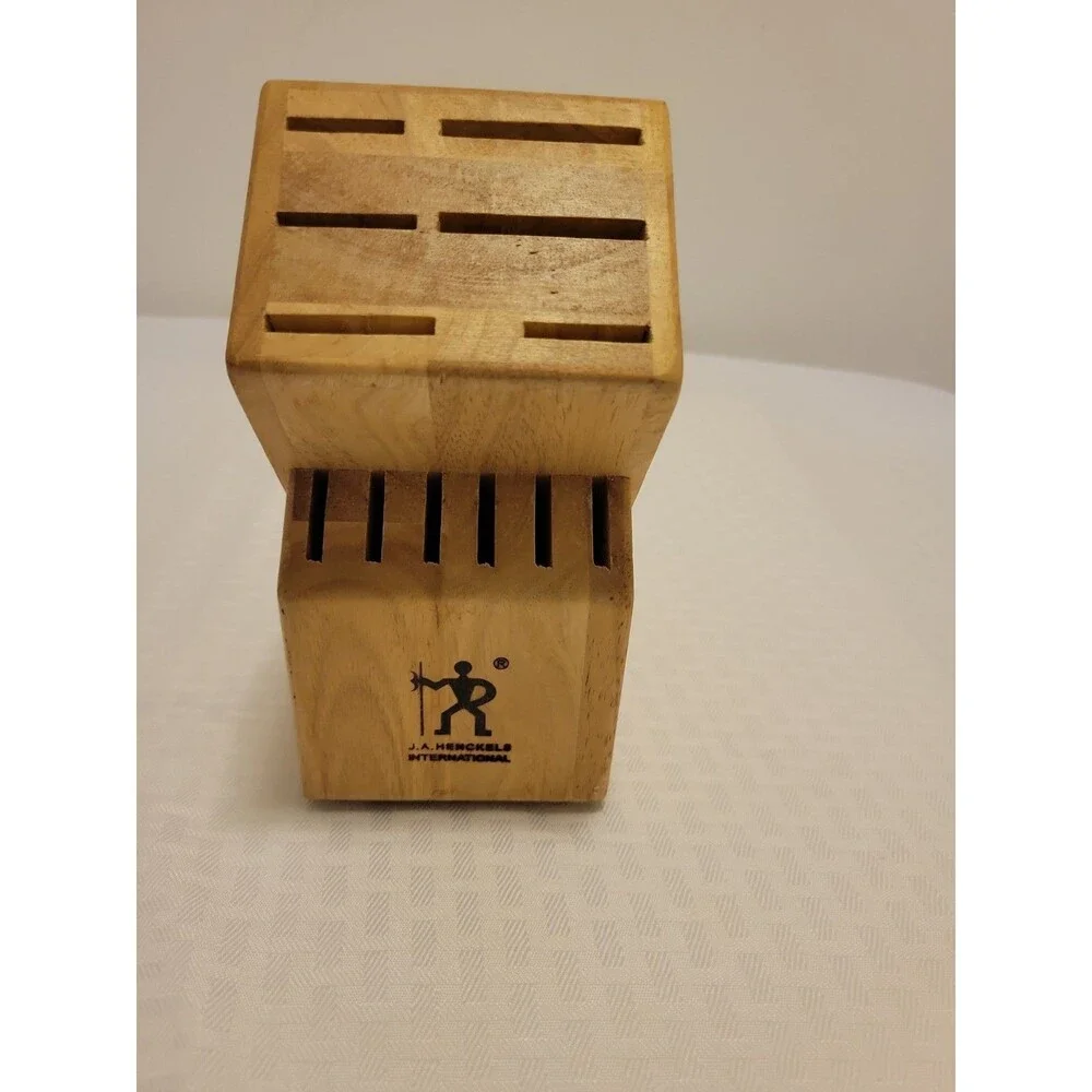 J.A. Henckels 12 Slot Solid Wood Knife Block Holder Storage EUC